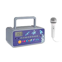 Auna Kidsbox Space CD Boombox, CD prehrávač, bluetooth, FM, USB, LED displej, sivý