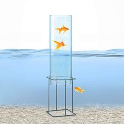 Blumfeldt Skydive 60, pozorovateľňa rýb, 60 cm, Ø 20 cm, akryl, kov, transparentná