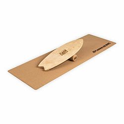 BoarderKING Indoorboard Wave, balančná doska, podložka, valec, drevo/korok, prírodná