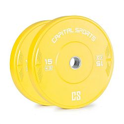 Capital Sports Nipton 15, kotúč, závažie, 2 x 15kg, tvrdená guma, žltý