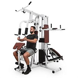 KLARFIT Ultimate Gym 9000, fitness stanica, 7 staníc, do 150 kg, QR oceľ, biela